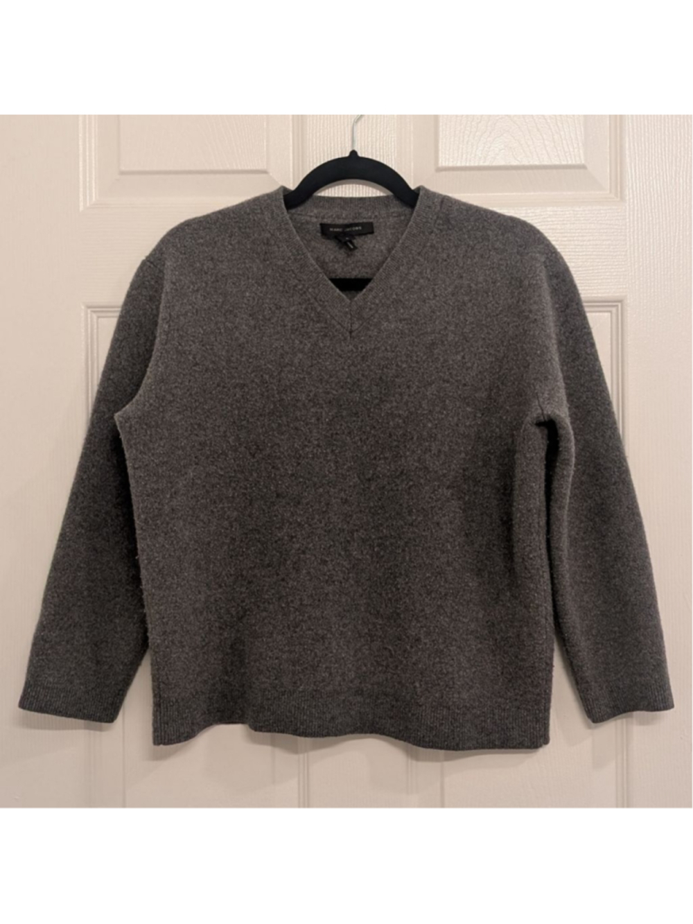 MARC JACOBS Italy Wool Cashmere V-Neck Sweater L Quiet Luxury Academia Capsule